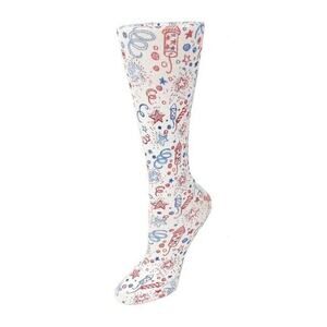 NEW Cutieful Therapeutic Compression Socks Fits Sizes 5-11 Fireworks Streamers